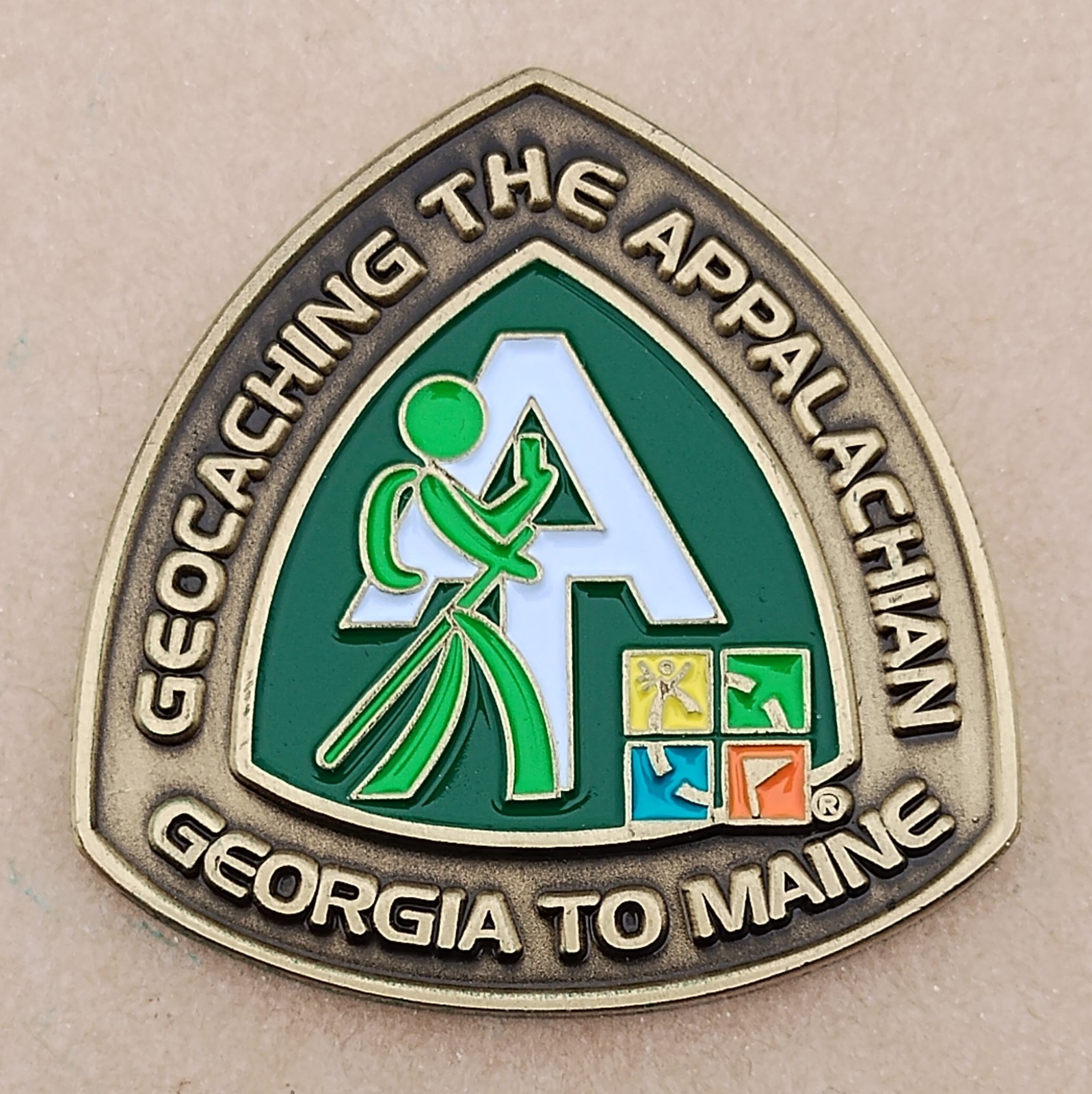 Appalachian Trail Geocoin - West Virginia - Antique Bronze - NOT Activated