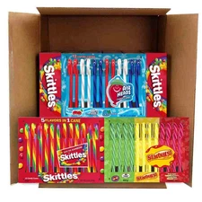 Starburst, Airheads & Skittles Christmas Candy Canes - Individually Wrapped Stic