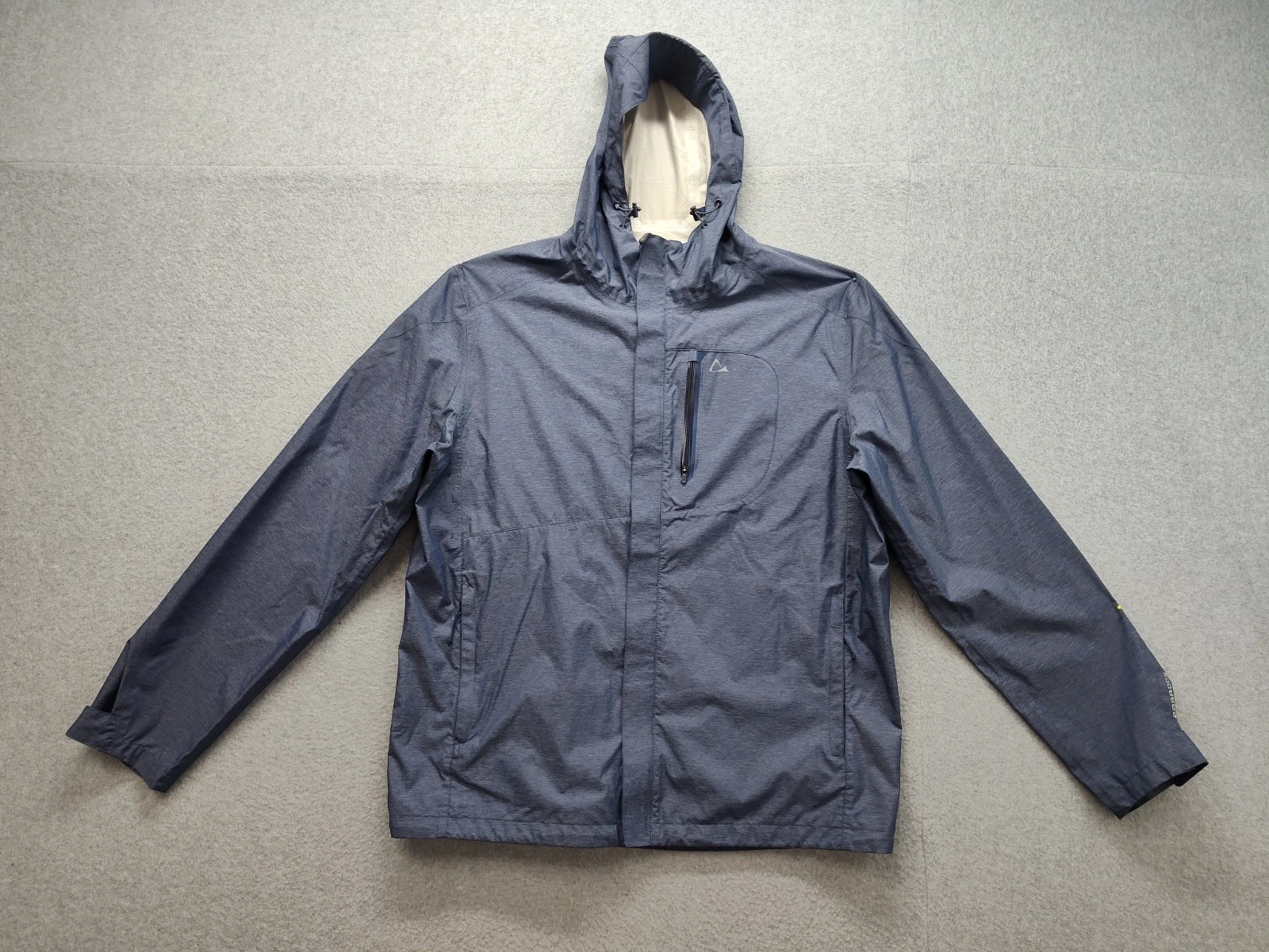 Paradox Men Rain Jacket XL Blue Hooded Full Zip Long Sleeve Logo Waterproof