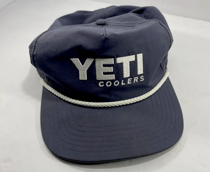 Yeti Cooler Hat Trucker Cap Navy Blue Rope Brim Snapback Adjustable Coolers