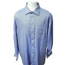 Tommy Hilfiger Men's Size XXL Blue Pinpoint Cotton Long Sleeve Casual Shirt