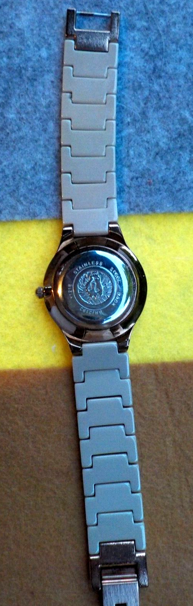 ANNE KLEIN Ladies Watch AK/2182 Y121E Beige Dial Enamel Band w