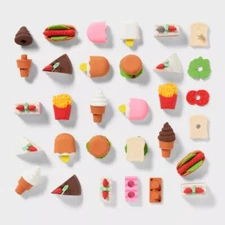 24ct Food Eraser: Fun & Cute Novelty Erasers for Kids