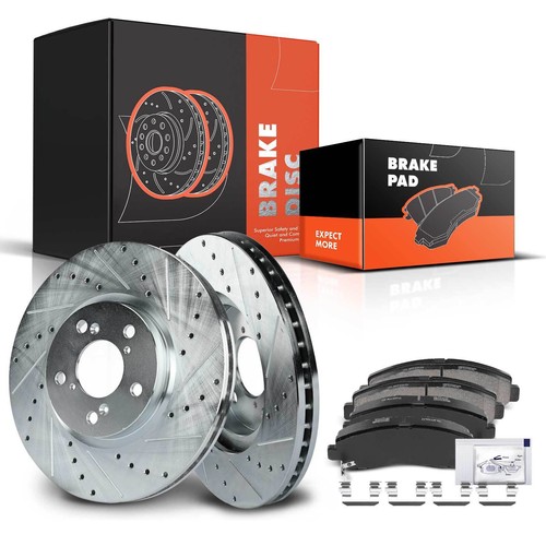 6x Drilled Brake Rotors for Honda Ridgeline 20062011 V6 3.5L Front