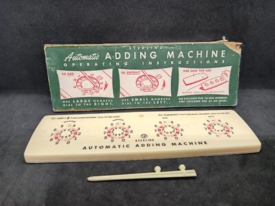 Vintage Sterling Automatic Adding Machine W/ Pick And Box | eBay