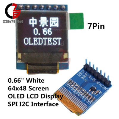 0.66  OLED Display Module 7Pin 64x48 Screen SPI I2C 3.3~5V for Arduino AVR STM32