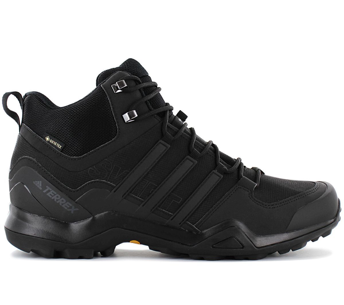 Мужские треккинговые ботинки Adidas Terrex Swift R2 Mid GTX - Gore-Tex черного цвета