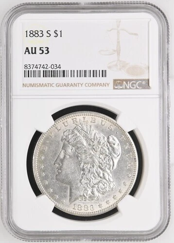1883-S $1 Morgan Silver Dollar NGC AU53