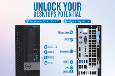 Dell OptiPlex 7070 SFF Intel i7-9700 3.00GHz 32GB RAM 500GB SSD