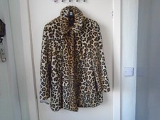 Ladie's Faux Fur Coat In Beige/brown Animal Print. Size 16 ***new***