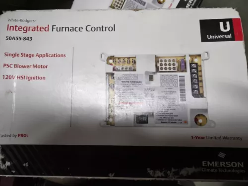 White-Rodgers 50A55-843 Universal Integrated Furnace Fan Control Board Module