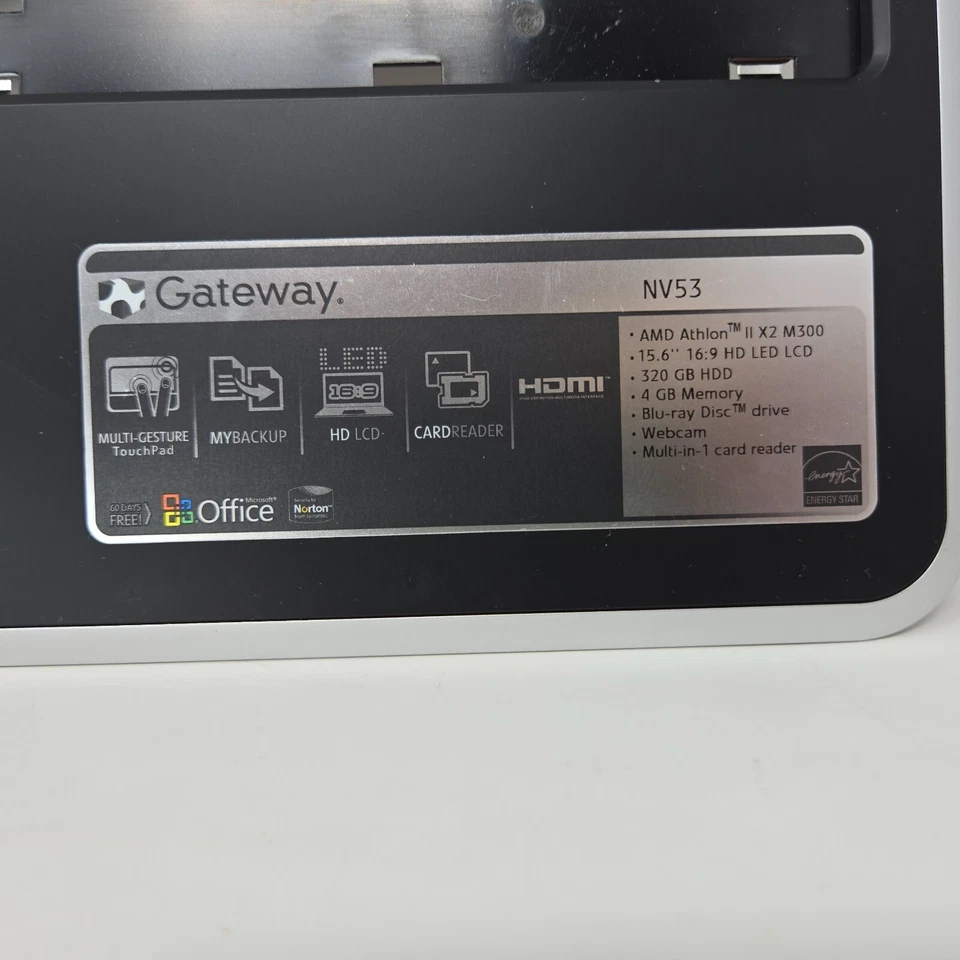 Gateway NV53 MS2285 15.6" Genuine Palmrest w/Touchpad 60.4GH02.002 Open Box - Image 4 of 4