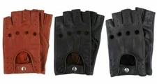 Retro Real Leather Men Fingerless Driving Cycle Gloves Cycling Unlined Chauffeur