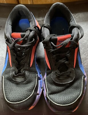 Reebok Zig Dynamica 2.0 ALT Kids School Sz 4 Athletic Sport Sneakers Black Shoes
