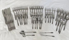 73Pc Stanley Roberts HEARTS SCROLL Stainless Steel Flatware Set for 9+ Japan MCM