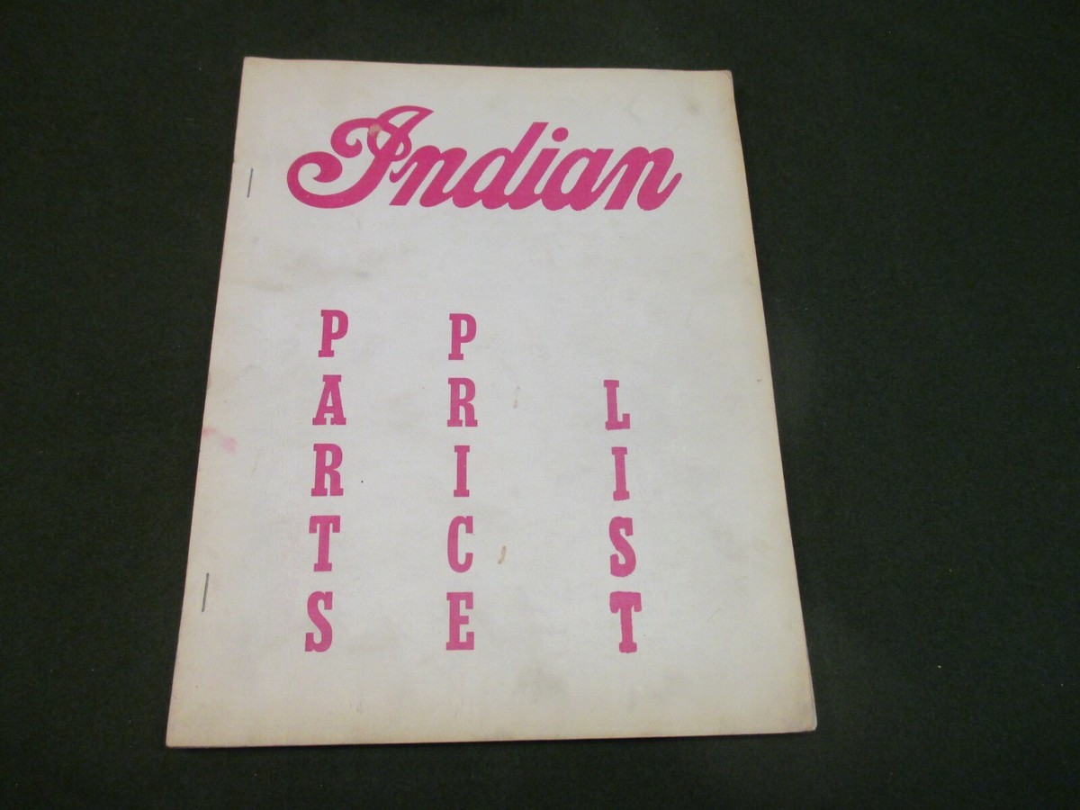 【ヴィンテージ ミラー MADE IN INDIA】 INDIAN MOTORCYCLES PARTS PRICE LIST VINTAGE ORIGINAL LOOK AT THE