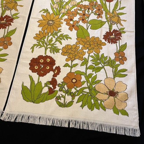 Unbenutzt Vintage Menge 2 Fieldcrest Fransen Badetücher 42"x24" Blumen Wildblumen - Bild 6 von 8