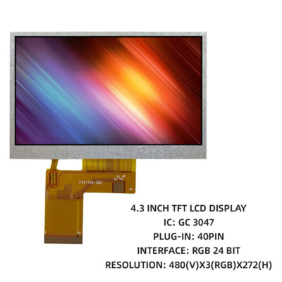 4.3'' 480*272 ILI6485A TFT LCD Display Module RGB 24bit 40pin HD Color screen