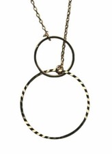 BRANDY MELVILLE Geometric ENTWINED CIRCLE Pendant NECKLACE Embossed GOLD Tone