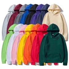 Sudadera Con Capucha De Moda Color Solido Para Hombres y Mujeres Casual Hip Hop