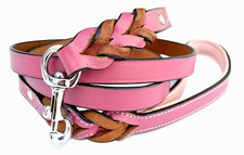 STG Handmade Pink Braided Strong Leather Dog Leash For Large Dog 6ft lot of 10