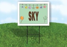 SKY WELCOME BABY GREEN 18 in x 24 in Yard Sign Road Sign with Stand