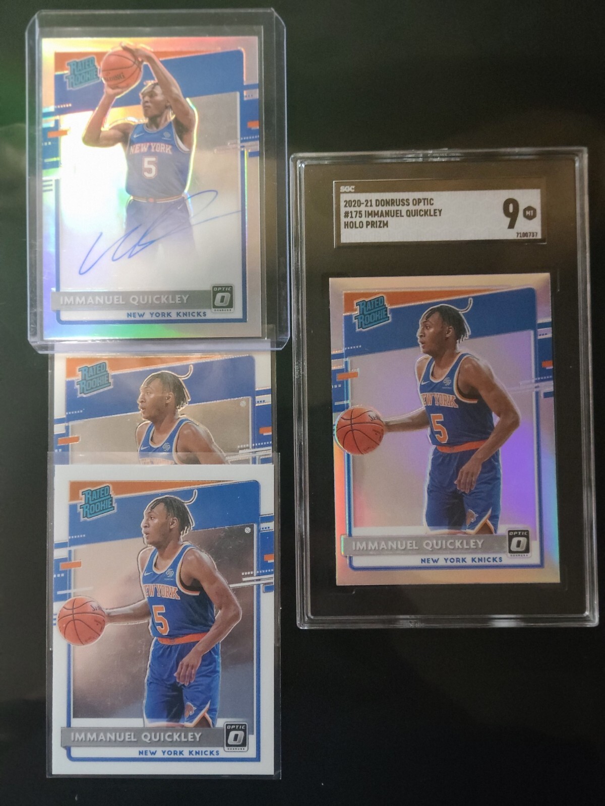 2020-21 Donruss Optic Rated Rookies Signatures Holo #175 Immanuel Quickley Auto