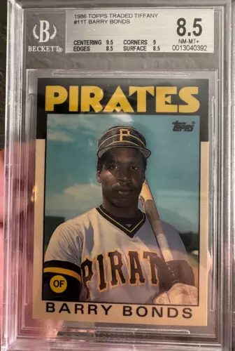 1986 Topps Traded Tiffany #11T Barry Bonds Beckett 8.5