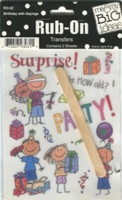 Birthday with Sayings, Rub-Ons, scrapbook  -Me & My Big Ideas