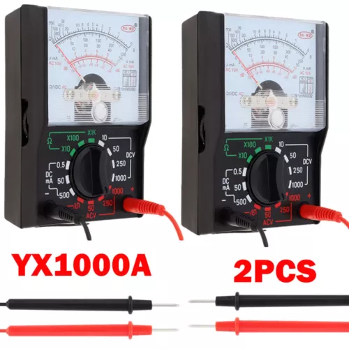 2x Analog Multimeter Voltmeter Ammeter Ohmmeter Tester Meter OHM Volt AC/DC