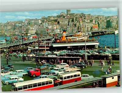 14100760 - Konstantinopel LKW Omnibus Auto Hafen Galata Bridge Konstantinopel /