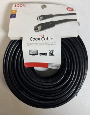 GE RG6 Coax Cable, 100 ft. 30.5m