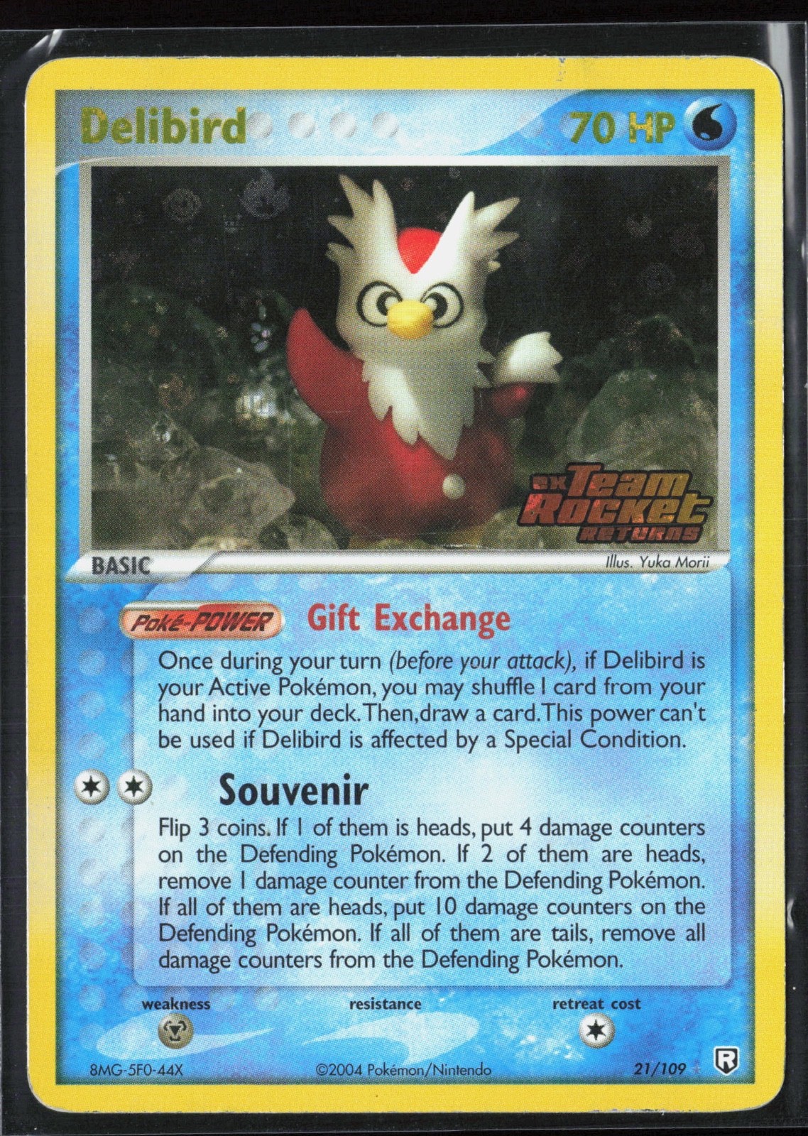 Delibird 21/109 EX Team Rocket Returns 2004 Reverse Holo Rare Pokémon Card