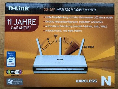 D-Link DIR655 Wireless N Gigabit Router in der Originalverpackung - neu