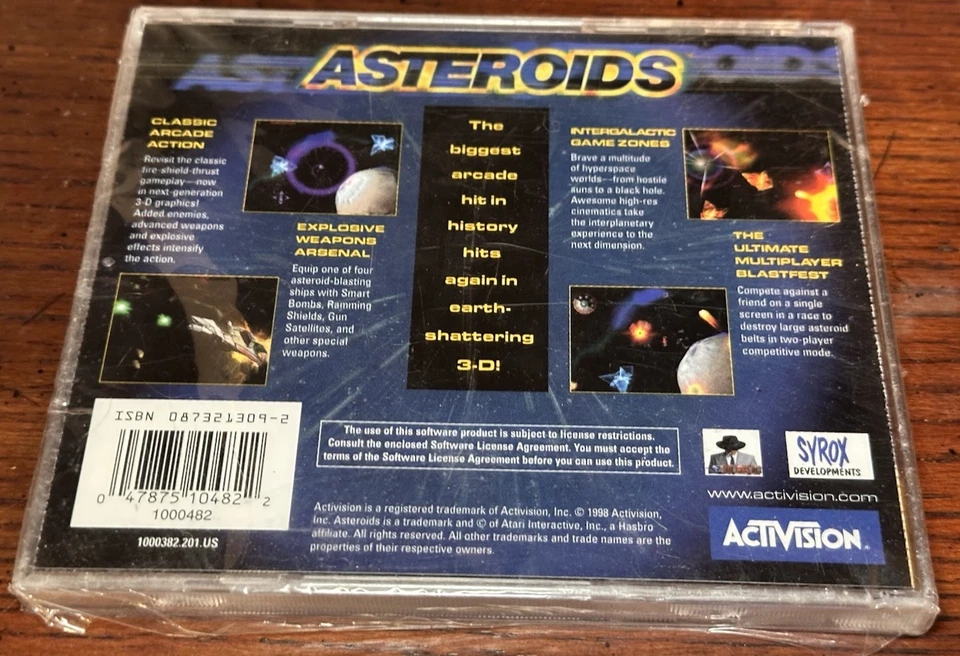 Vintage Asteroids Computer Game Activision Syrox  Windows PC CD Rom. NOS 1998 - Image 2 of 4