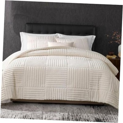 Amélie Home Beige Queen Comforter Set Queen (90''x90'') Stripe Patchwork Beige