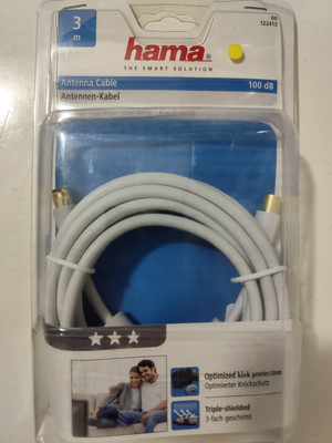 Hama Sat HQ Antennen-Kabel Koax/Koax M/W Vergoldet 3m 100dB Weiß