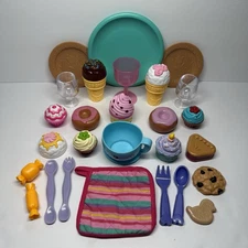 Pretend Play Food Ice Cream Sweets Treats Dishes Mixed Variety Lot 30 Toy Pieces