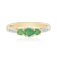 Cavill Smaragd Ring Damen 925 Sterlingsilber Vergoldet 0,43Ct Schmuck-