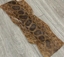 Tan Glossy Genuine Anaconda Leather real hide snake skin python boa rattle 325