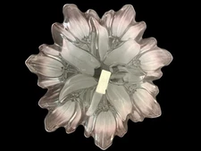 Mikasa Waltherglas Pink Frosted Tulip Crystal Serving Platter Germany Vtg NEW