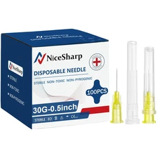 100PCS 30Ga 1/2 Inch Needles Lab Accessories, Refilling Inks,Individually Packag