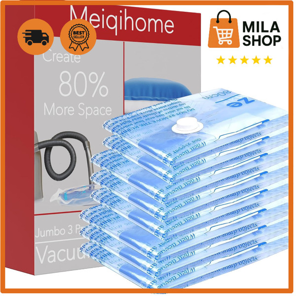 Vakuumbeutel 8Er Set 3 Jumbo 3 Gross 2 Mittel Kleidung Aufbewahrung Vakuum-image