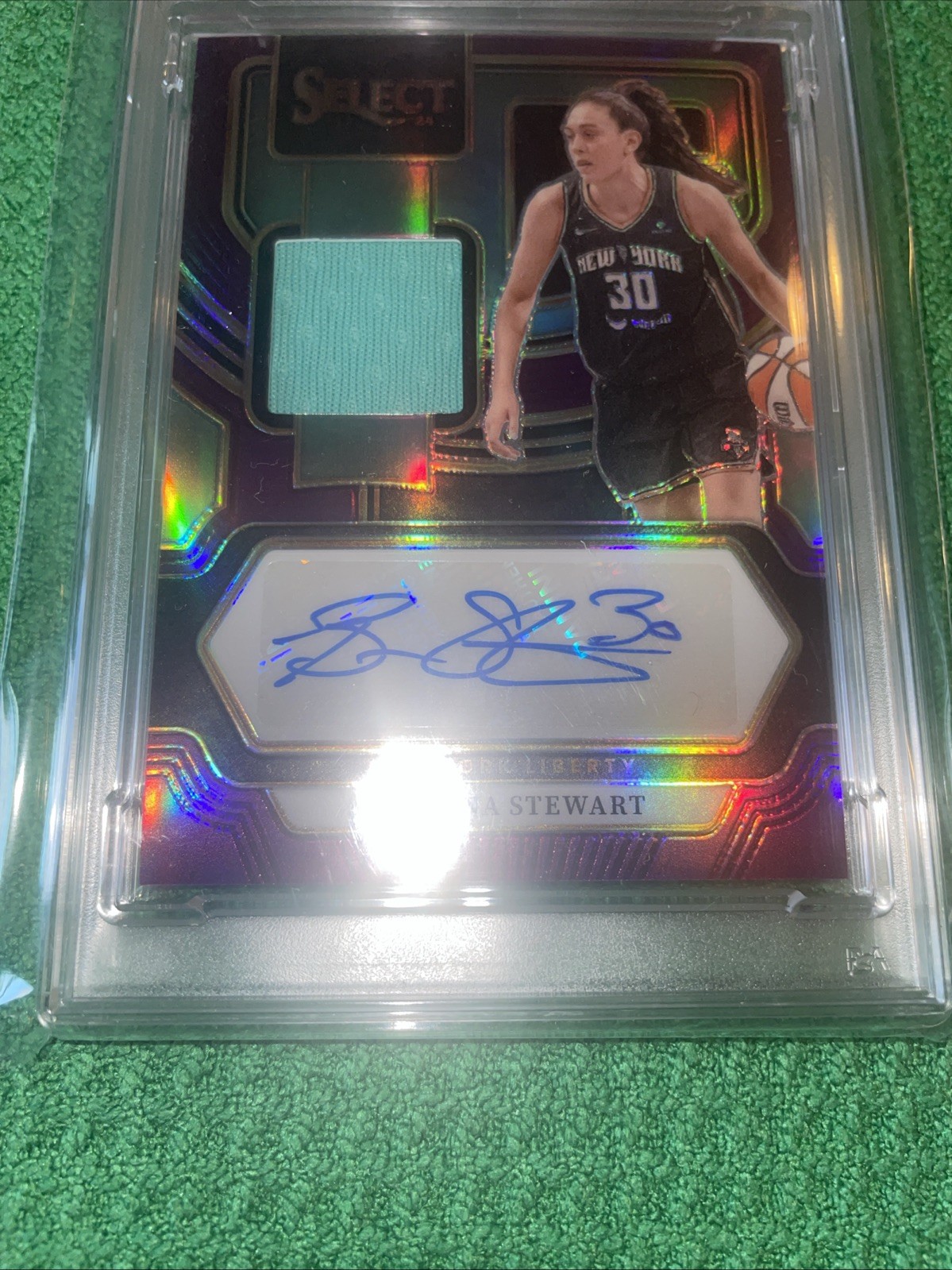 2024 Breanna Stewart Auto Memorabilia Purple Prizm #AMBS PSA 9 /99 Liberty view 10