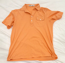 Criquet Men's Organic Cotton Polo Shirt M Orange Short Sleeve w/ Pockets