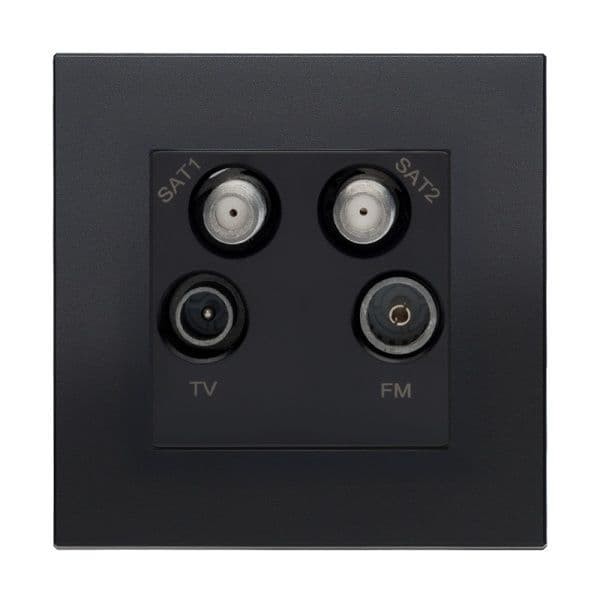 Retrotouch Aura MM13MB-QDPB Quadplexed Outlet - Matt Black