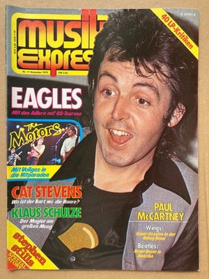 Zeitschrift Musik Express 11/78 Eagles,C. Stevens,P. McCartney Musik Magazin TOP
