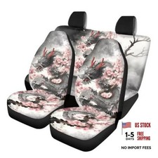 Car Seat Cover Full Sets 4 Pcs Dragon Gray And Pink - Dragon Cherry Blossom Car Seat Cover Full Sets 4 Pcs Dragon Gray And Pink - Dragon Cherry Blossom