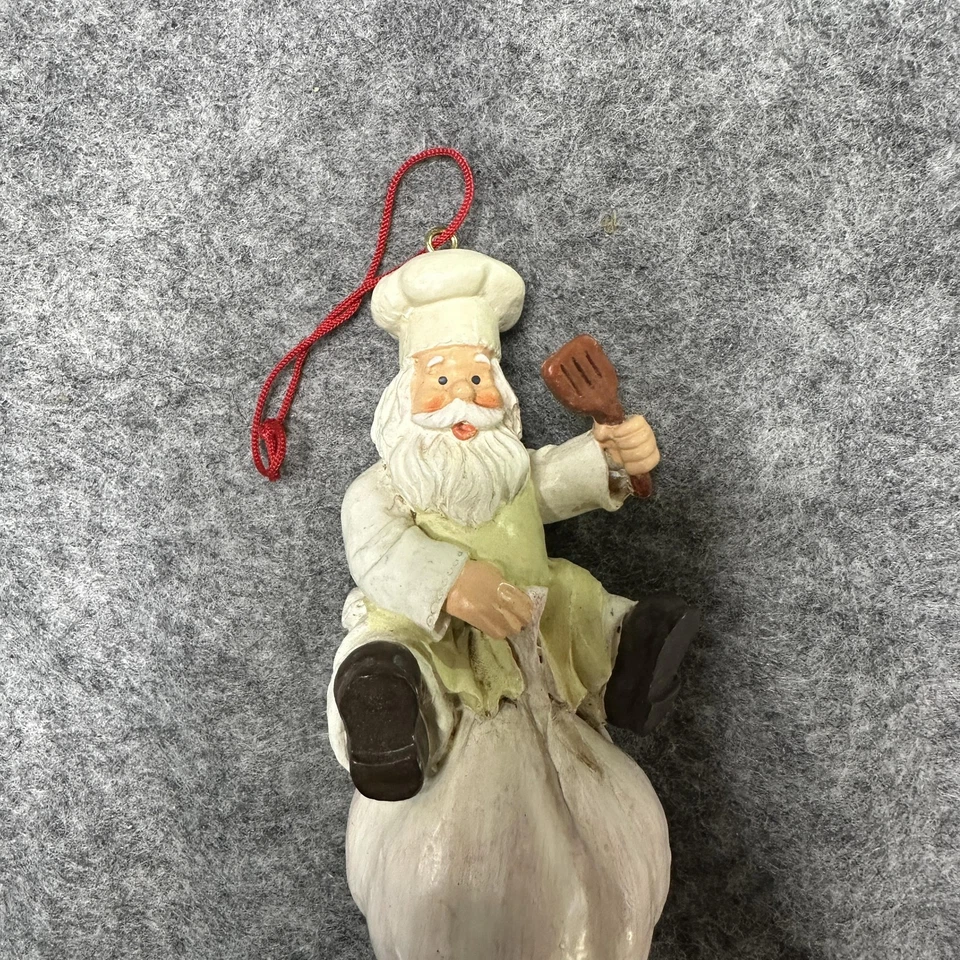 Шеф-повар чеснок украшение вися кухни декор смолы Санта шеф-повар Рождественская фигурка - Изображение 2 из 4