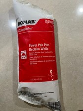 5 Pack - Ecolab 6100909 Stainblaster Power Pak Plus Reclaim White 1.2lb Each